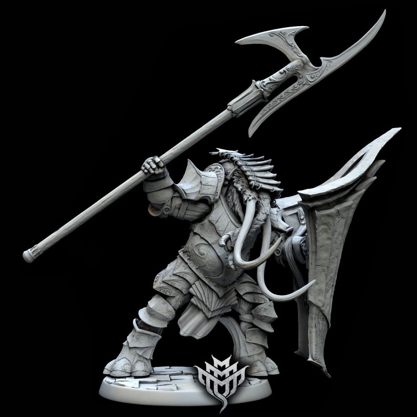 Shrouded Tusk Mammoth Man Miniature