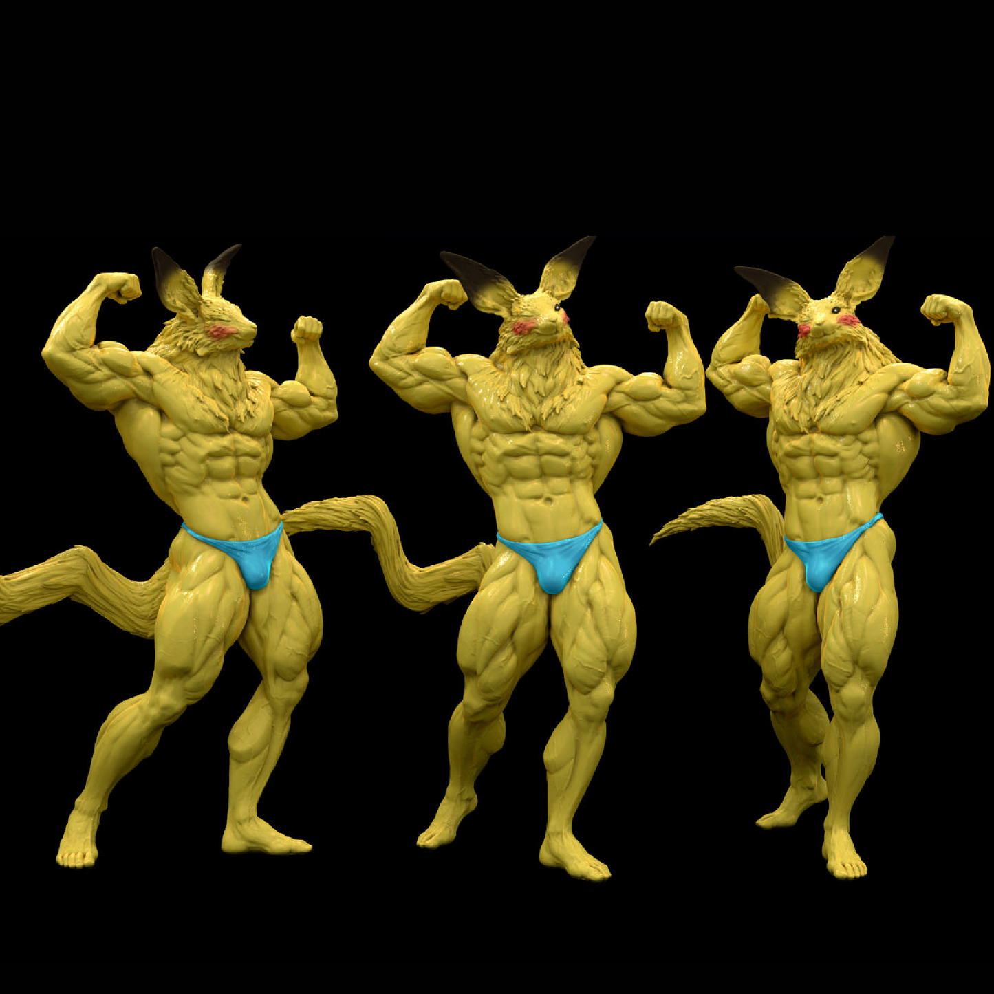 Swole Pikachu Inspired Miniature