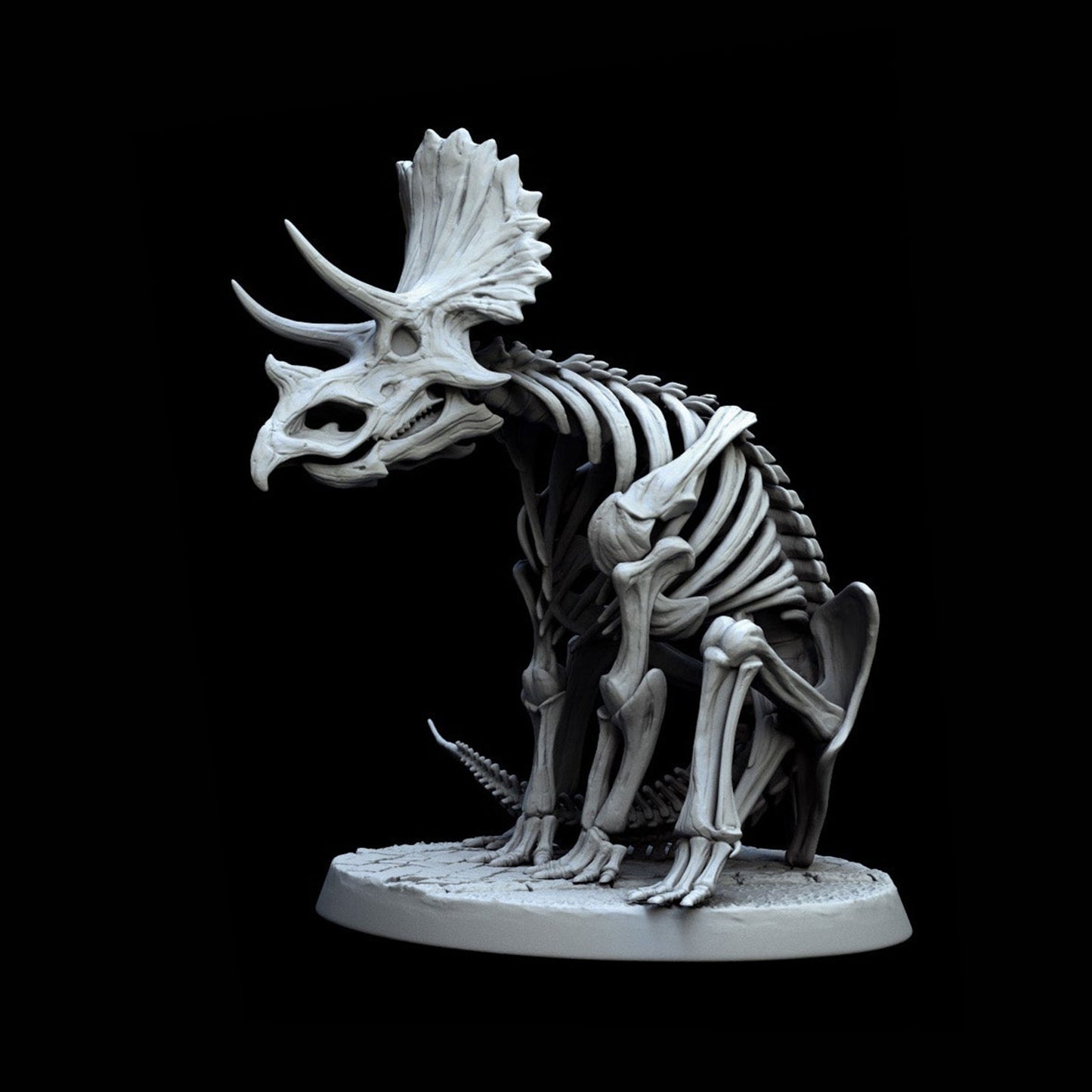 Skeletal Triceratops Banner Bearer Miniature