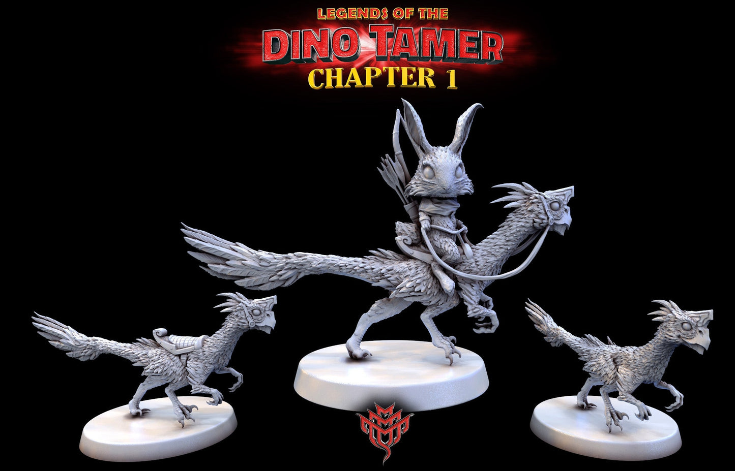 Furry Hare Dino Rider Miniature