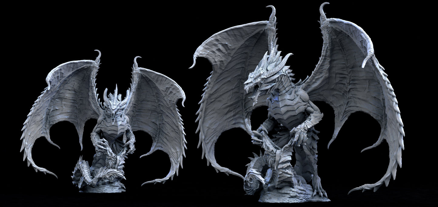 Vile Steel Standing Dragon Miniature