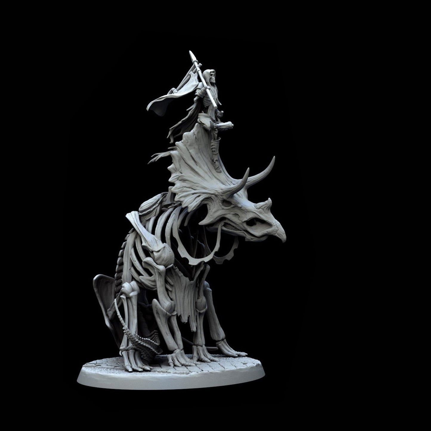 Skeletal Triceratops Banner Bearer Miniature